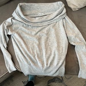 Womens Cowl Light Gray Dress Sweater